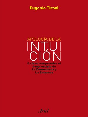 cover image of Apología de la intuición